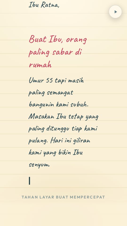 Tampilan template Surat Ulang Tahun